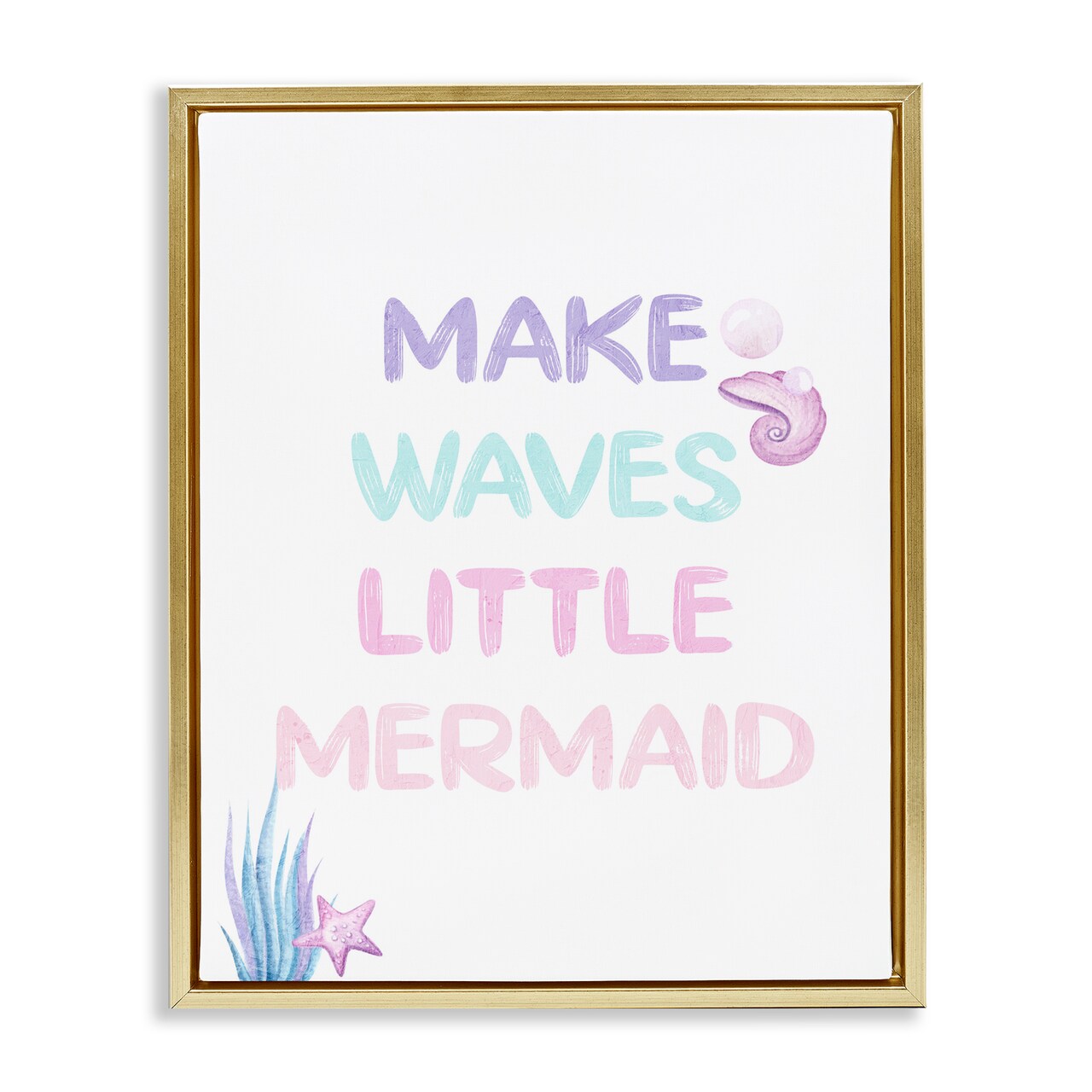 Stupell Industries Make Waves Little Mermaid Floating Frame, design by Kim Allen